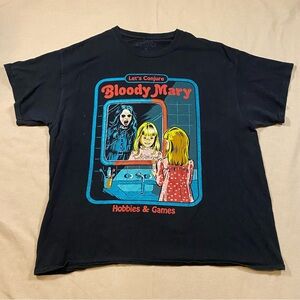 Black Bloody Mary Graphic T-Shirt Halloween Monster games retro distressed